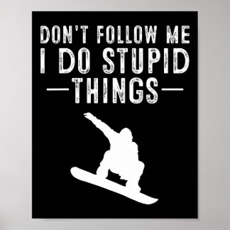 Cool Extreme Sports Lovers Snowboard Kids Designs  Poster