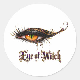 Cool Eye of Halloween Witch Glamourous Gothic Eyes Classic Round Sticker