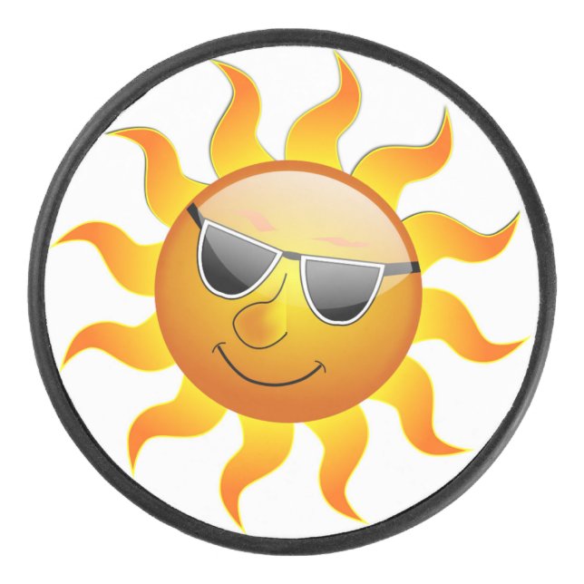 COOL FACE SUNSHINE HOCKEY PUCK (Front)