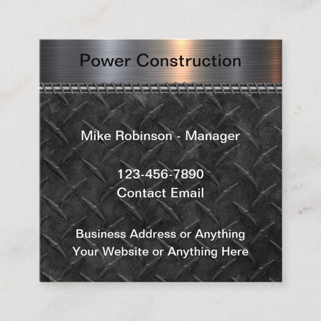 Cool Factor Construction Business Cards (Front)