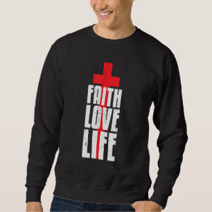 Cool Faith Love Life Religion Caring Red Cross Act Sweatshirt
