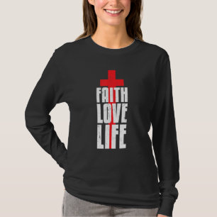 Cool Faith Love Life Religion Caring Red Cross Act T-Shirt