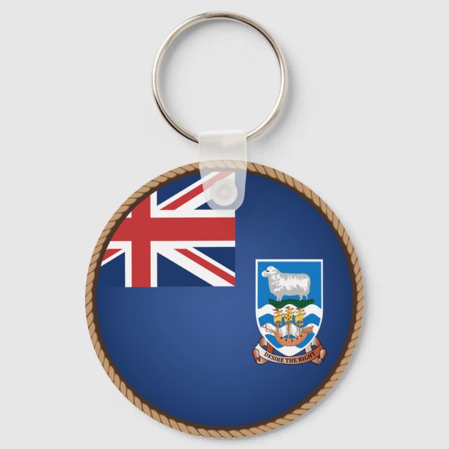 Cool Falkland Islands Flag Seal Key Ring (Front)
