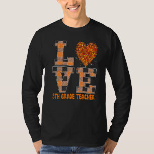 Cool Fall Paraeducator Cute Fall Teacher Fifth Gra T-Shirt