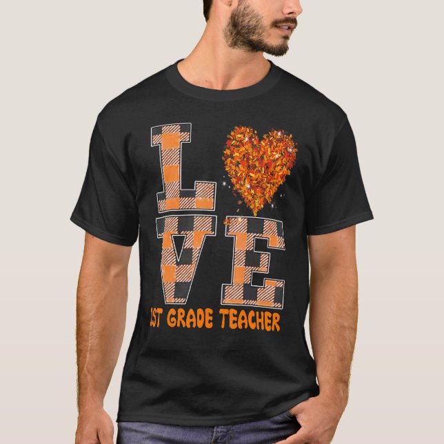 Cool Fall Paraeducator Cute Fall Teacher First Gra T-Shirt (Front)
