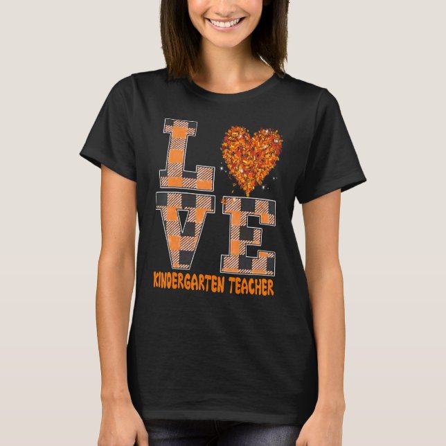 Cool Fall Paraeducator Cute Fall Teacher Kinderart T-Shirt (Front)