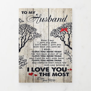 Cool Family Decoration To My Husband Letter Tri-Fold Announcement
