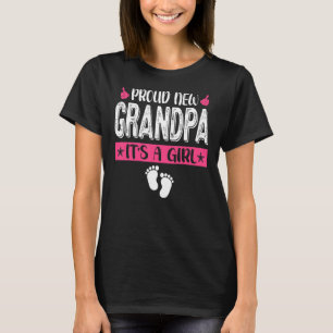 Cool Family Proud New Grandpa It's A Girl Gender R T-Shirt