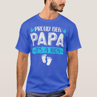 Cool Family Proud New Papa It's A Boy Gender Revea T-Shirt