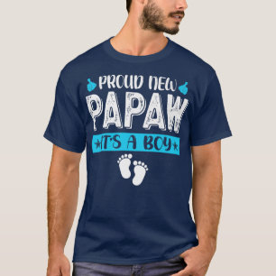 Cool Family Proud New Papaw It's A Boy Gender Reve T-Shirt