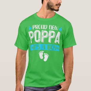 Cool Family Proud New Poppa It's A Boy Gender Reve T-Shirt