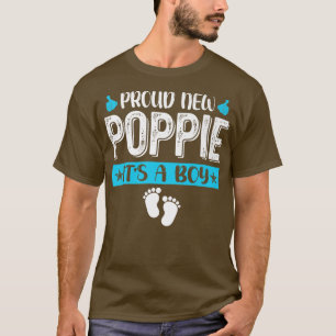 Cool Family Proud New Poppie It's A Boy Gender Rev T-Shirt