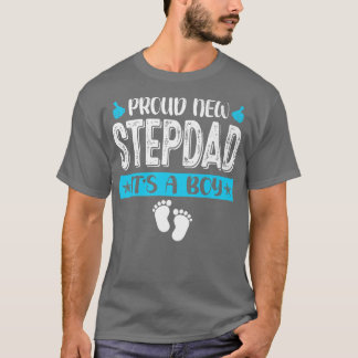 Cool Family Proud New Stepdad It's A Boy Gender Re T-Shirt