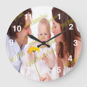Cool Family Stylish Fab Photo Collage Large Clock