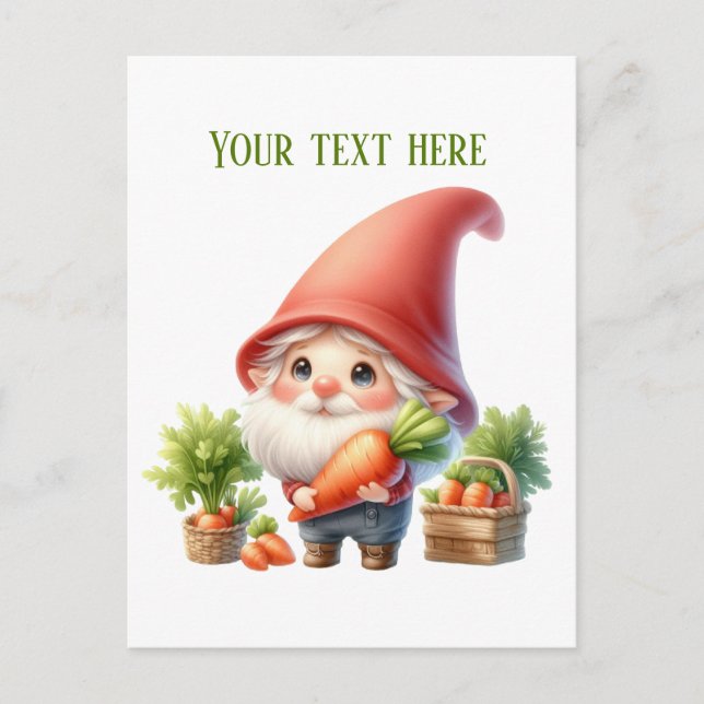Cool Farmer customisable gnome carrot  Postcard (Front)