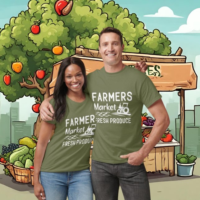 Cool Farmer's Market fresh produce word art T-Shirt (Creator Uploaded)