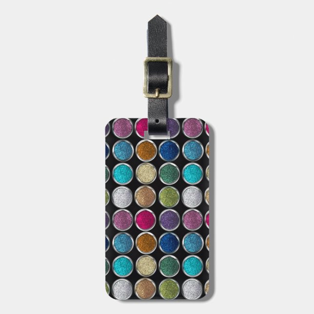 cool Fashionable colourful glitter eye shadows Luggage Tag (Front Vertical)