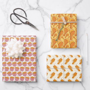 cool fast food chicken tiled party wrapping paper sheet