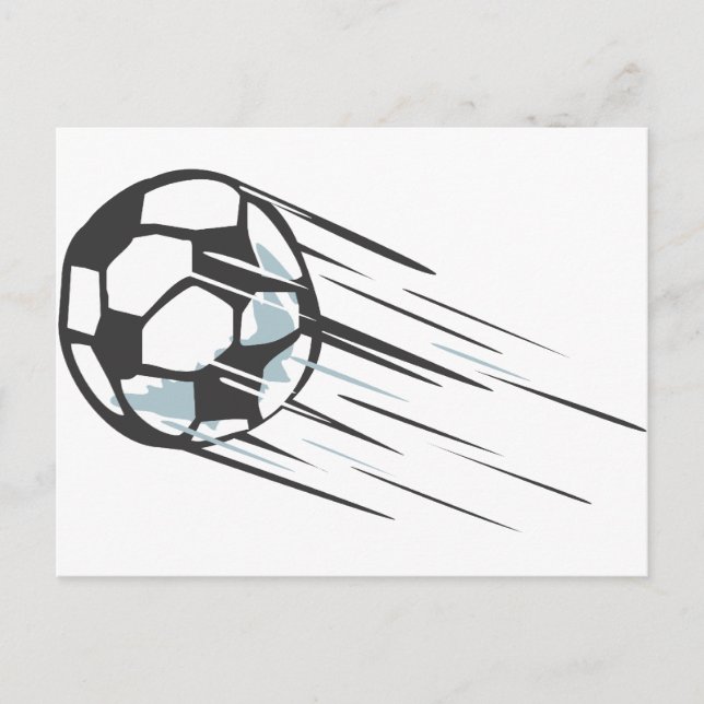 Cool Fast Speedy Soccer Ball with Trailing Postcard (Front)
