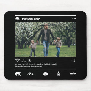 Cool Father's Day Dad Instagram Post Custom Photo Mouse Pad