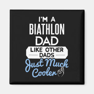 Cool Fathers Day Design Biathlon Dad Magnet
