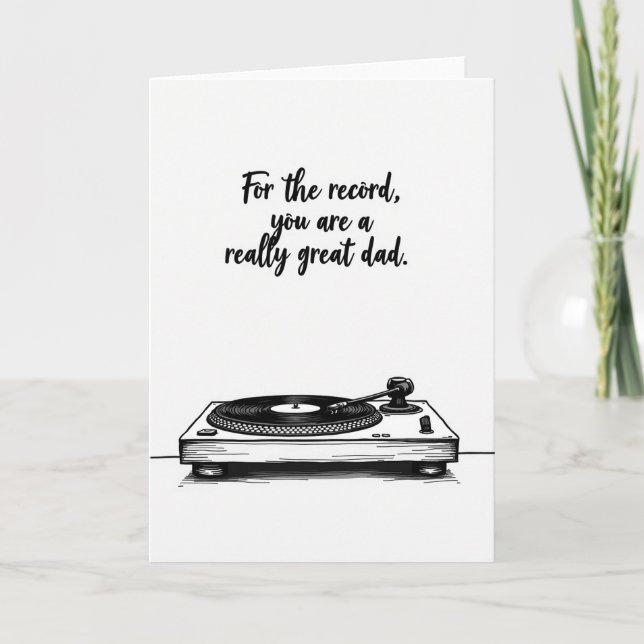 Cool Fathers Day Record Card (Front)