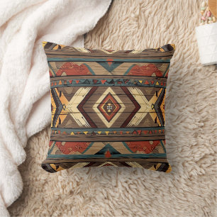 Cool faux Aztec wood pattern Cushion