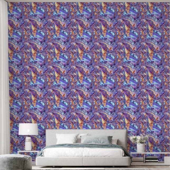 Cool faux foil tiled pattern  wallpaper (Bedroom)