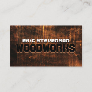 Cool faux woodcut carve style  business card