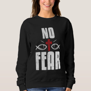 Cool Fear No Red Cross Religion Faith Red Cross Ac Sweatshirt