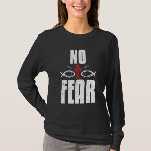 Cool Fear No Red Cross Religion Faith Red Cross Ac T-Shirt