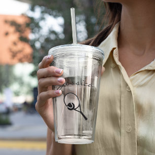 Cool Female Tennis Player Personalised Acrylic Tumbler