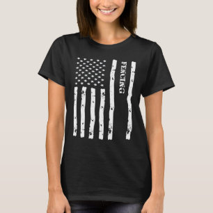 Cool Fencing Things Stuff Accessories Usa Flag T-Shirt