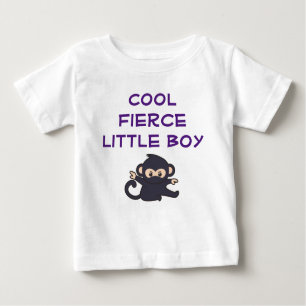 Cool Fierce Boy Funny Cute Cartoon Ninja Monkey Baby T-Shirt