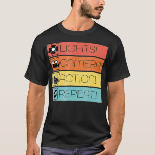 Cool Filmmaker Lights Camera Action Filmmaking Te T-Shirt