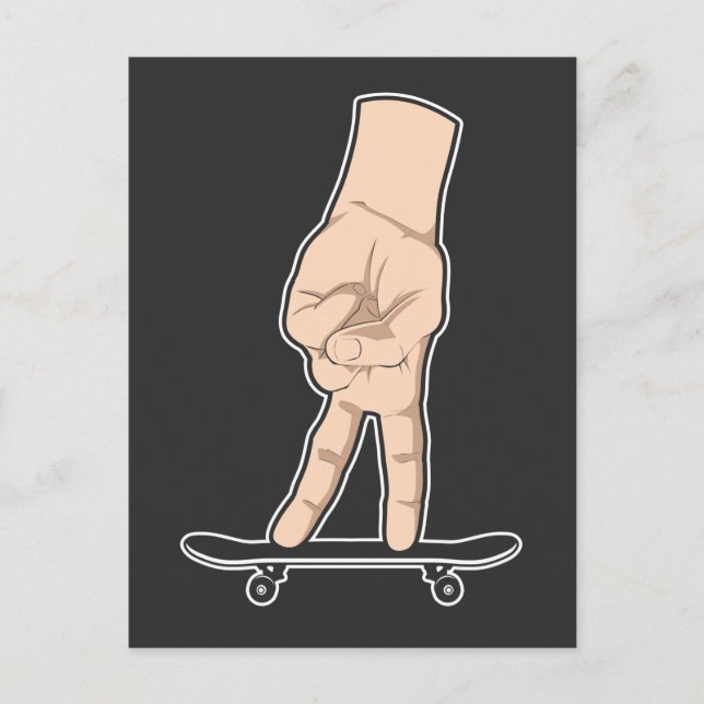 Cool Fingerboard Hobby Skateboarding Postcard (Front)