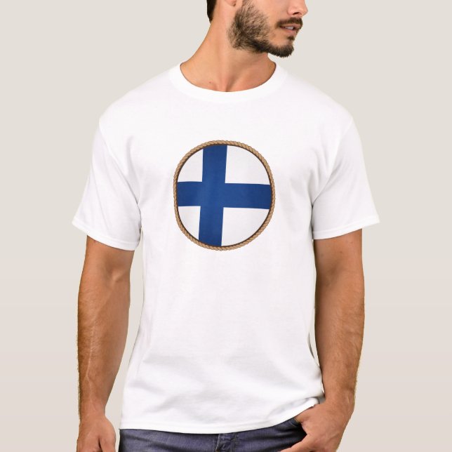 Cool Finland Flag Seal T-Shirt (Front)
