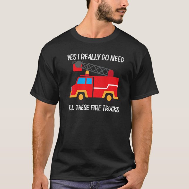 Cool Fire Truck For Men Women Kids Firetruck Firef T-Shirt (Front)