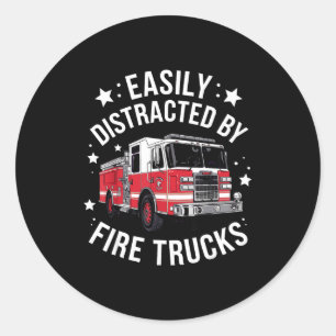 Cool Firefighter Design For Men Women Firemen Fire Classic Round Sticker