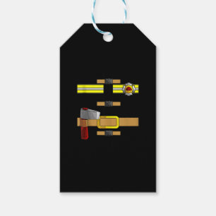 Cool Firefighter Uniform Funny DIY Halloween Gift Tags