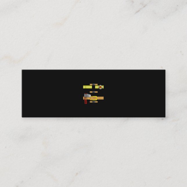 Cool Firefighter Uniform Funny DIY Halloween Mini Business Card (Front)