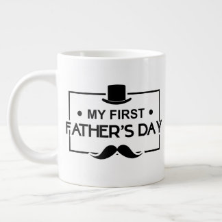 Cool first Father's Day word art  Large Coffee Mug