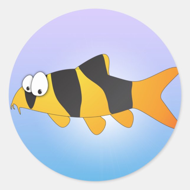 Cool fish - Clown loach Classic Round Sticker (Front)