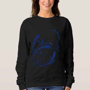 Cool Fish Grunge Twirls Fitted Sweatshirt