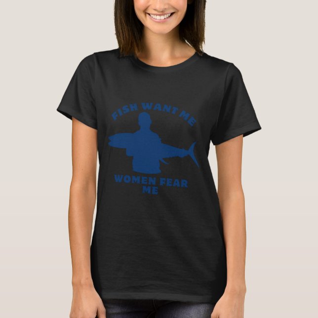 Cool - Fish Want Me with dolphins T-Shirt (Front)