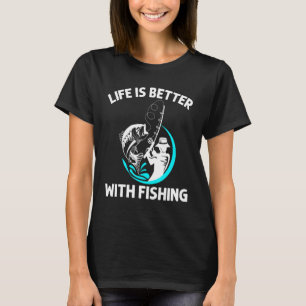 Cool Fishing Art For Men Women Fishermen Fish Hook T-Shirt