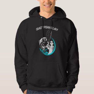 Cool Fishing Art For Women Mum Fishermen Fish Hook Hoodie