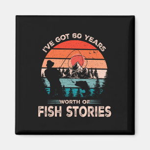 Cool Fishing Design 60 Years Old 60th Birthday Gif Magnet