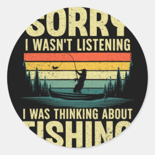 Cool Fishing For Men Women Fisherman B Trout Fish Classic Round Sticker