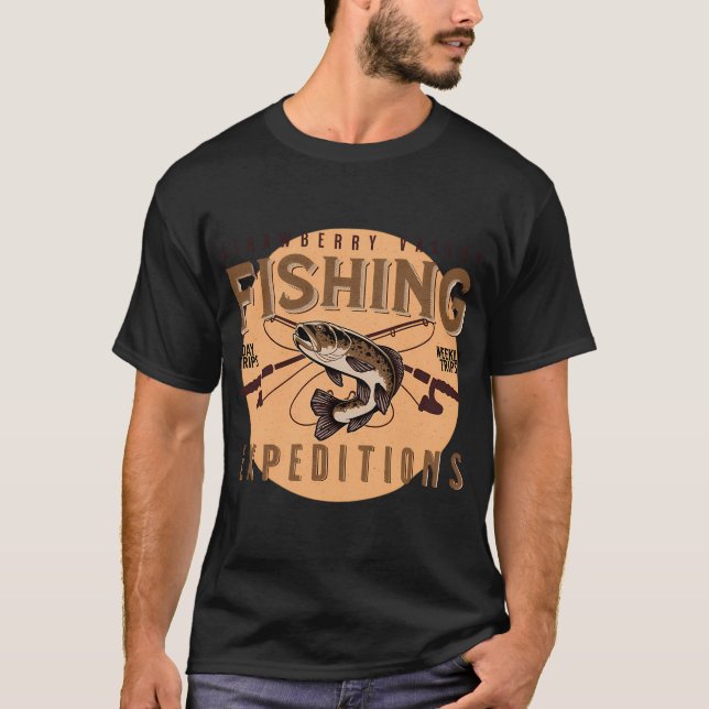 Cool Fishing Graphic Tees â€“ Retro Style Angler S (Front)
